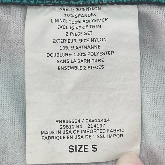 A Pea In The Pod Green and Navy Blue Stripped Halter Style Bikini Size Small - Picture 7 of 13